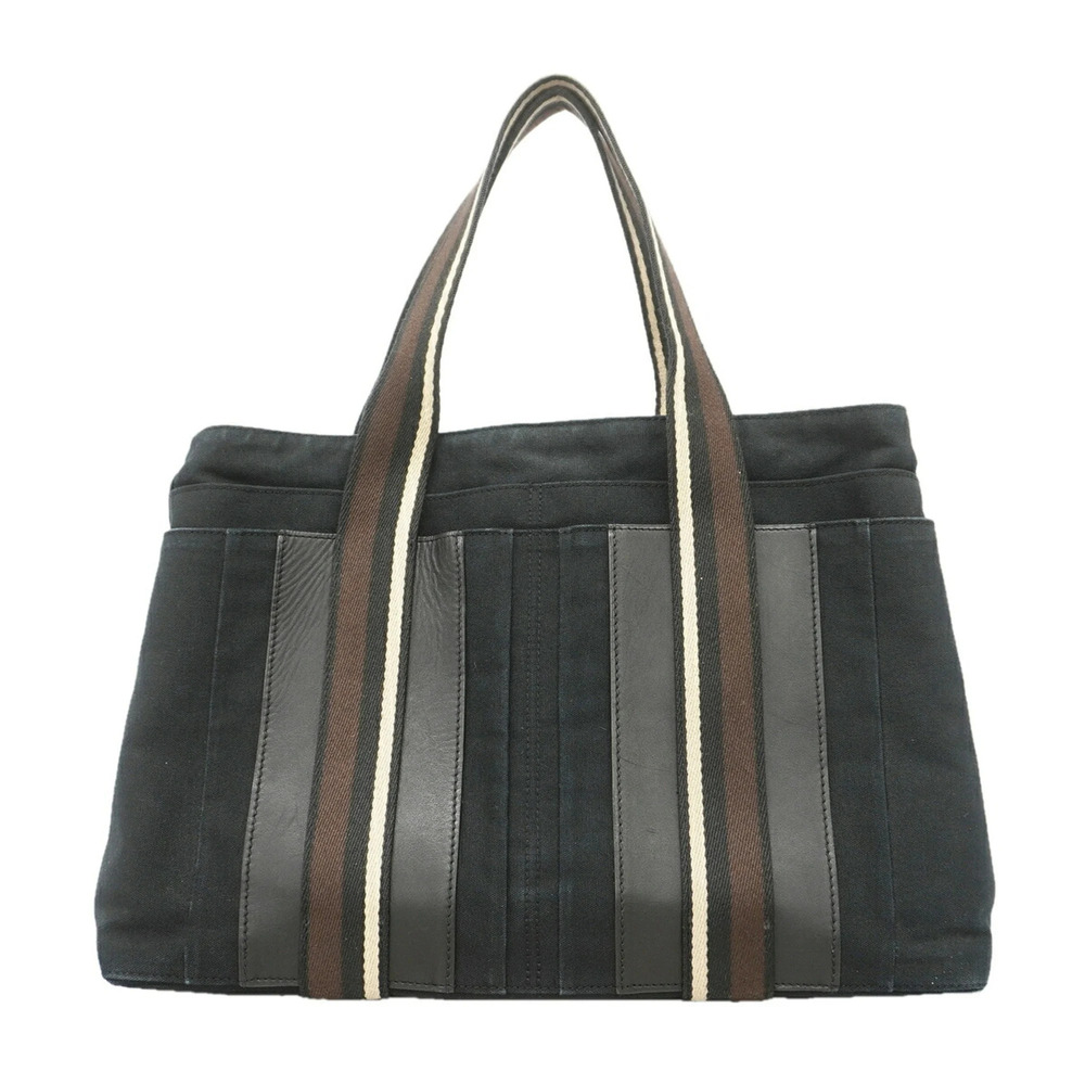 Hermes Troca Horizontal MM Canvas Tote Bag, Black, Women's